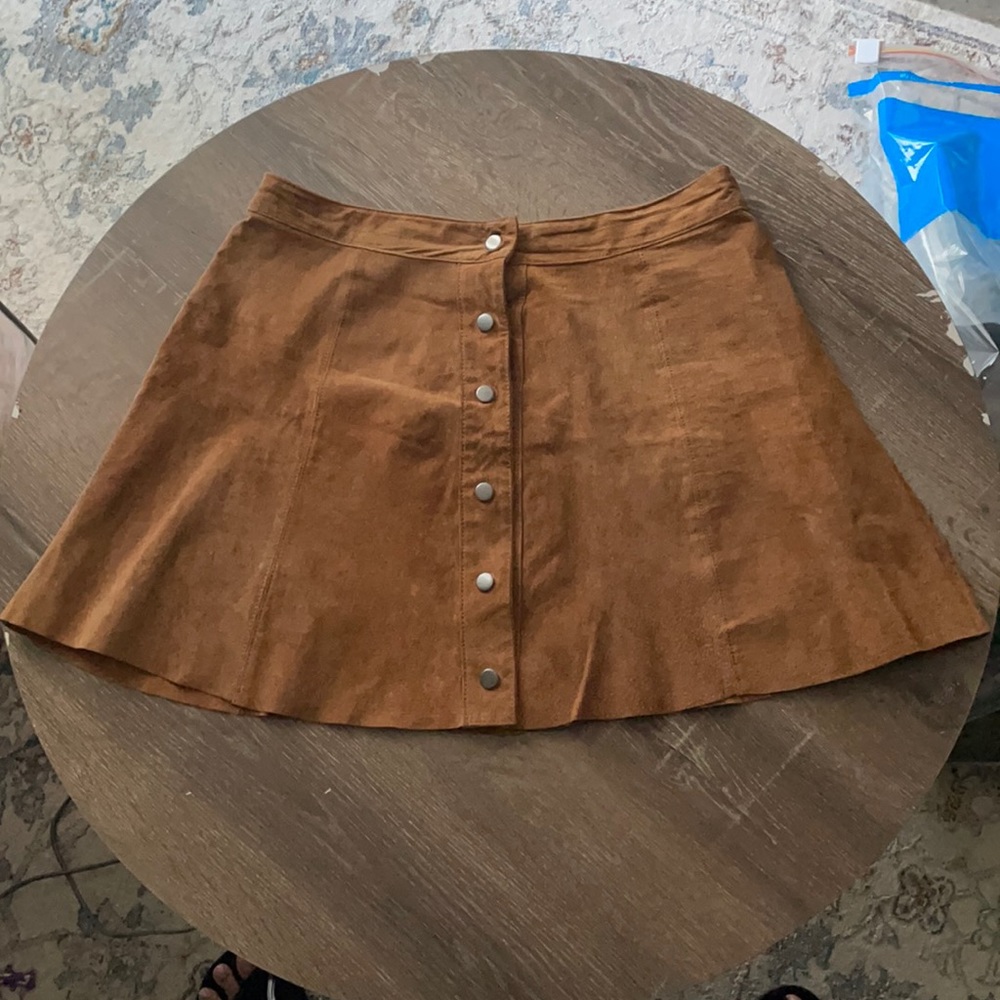 Suede A-line Skirt